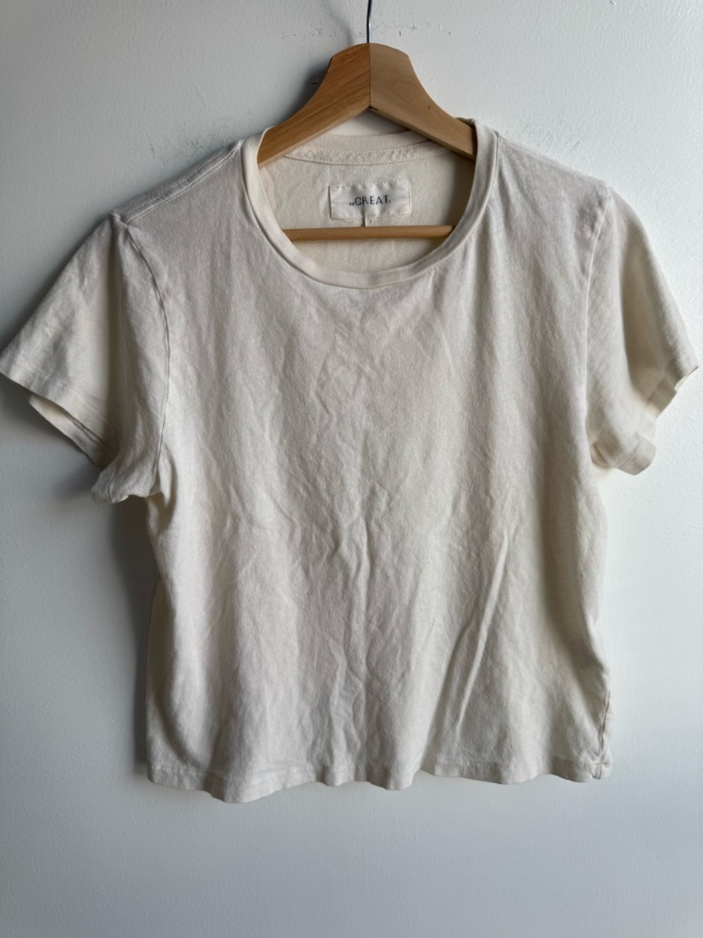 The Great. white/cream cotton baby tee